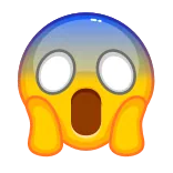 😱 эмодзи, в шоке, удивлен, ошеломлен, желтый, лицо, реакция whatsapp sticker