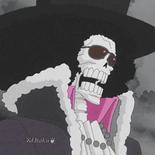 💀 Brook One Piece X.Otaku anime, one piece, brook, skeleton, character, otaku telegram sticker