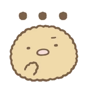 🍐 Sumikko Gurashi, Tapioca, personagem, fofo, kawaii, confuso telegram sticker