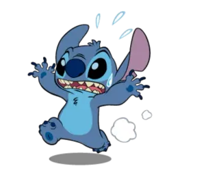🏃 Stitch Lilo & Stitch Cartone animato, Alieno, Spaventato, Blu, Disney telegram sticker