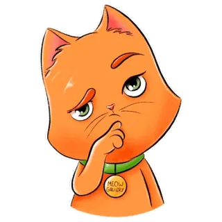 🤨 MEOW GALLERY chat, autocollant, chat orange, dessin animé, animal, animal de compagnie whatsapp sticker