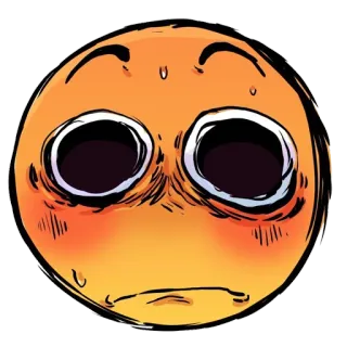 😶 emoji, anxious, nervous, digital art, meme, expression, face telegram sticker