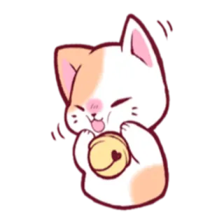😄 Katze, Kätzchen, süß, Glocke, Tier, kawaii, Aufkleber whatsapp sticker