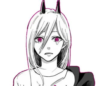 😈 Power Chainsaw Man anime, manga, character, devil, tears, sad, cute telegram sticker