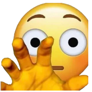 😳 이모지, 얼굴, 손, 뻗는 whatsapp sticker