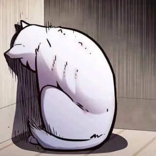 😶 고양이, 동물, 슬픈, 우울, 구석, 만화 telegram sticker
