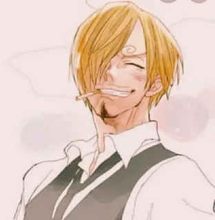 😉 Sanji One Piece อนิเมะ, วันพีซ, ซันจิ, เชฟ, บุหรี่, มังงะ telegram sticker