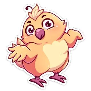 🤷‍♂️ Desenho animado, Pássaro, Pintinho, Fofo, Animal telegram sticker
