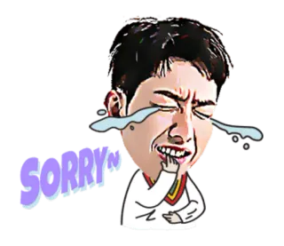 😣 SORRY desculpa, chorando, desenho animado, emoção, arrependimento, tristeza telegram sticker