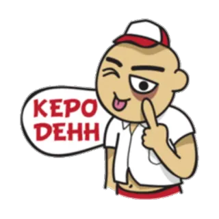 😜 KEPO DEHH cartoon, bald, kepo, funny, character, indonesian telegram sticker