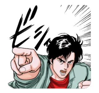😠 anime, pointing, manga, character, art, illustration telegram sticker