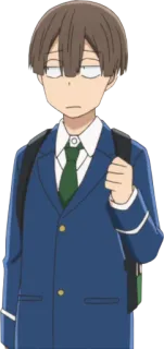 😞 Kotaro Azumi Tsuki ga Kirei Anime, Uczeń, Mundur, Szkoła, Postać, Manga telegram sticker