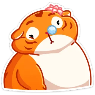 😐 แฮมสเตอร์, สติกเกอร์, สีส้ม, สัตว์, น่ารัก, การ์ตูน telegram sticker