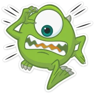 🏃‍♂️ Mike Wazowski Monsters, Inc. Mike Wazowski, Die Monster AG, Disney, Pixar, Cartoon, Animationsfilm, Monster telegram sticker
