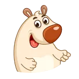 🕺 クマ, 漫画, 笑顔, 動物, 可愛い, ステッカー whatsapp sticker