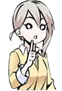 ❓ psiu, silêncio, quieto, desenho animado, anime, personagem telegram sticker