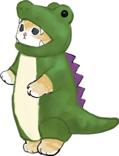 🐊 cat, costume, alligator, animal, cute telegram sticker
