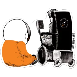 💫 OCOSMONAUT astronaut, space, wheelchair, cosmonaut, disability, robot, future whatsapp sticker
