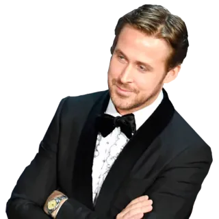 😎 Ryan Gosling actor, celebrity, man, tuxedo, Ryan Gosling whatsapp sticker