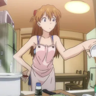 🍣 Asuka Langley Soryu Neon Genesis Evangelion anime, girl, cooking, Asuka, Evangelion telegram sticker