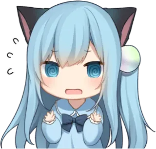 🦄 Anime, Chibi, Fofo, Gato, Orelhas telegram sticker