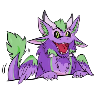 😃 奇幻生物, 兽人, 卡通, 怪物, 龙, 可爱 whatsapp sticker