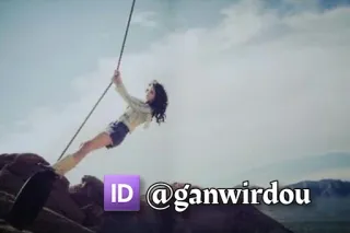 🆔️ ID @ganwirdou mulher, aventura, ar livre, natureza, corda, nuvens, montanhas, estilo de vida telegram sticker