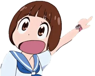 😃 Matoi Ryuuko Kill la Kill 애니메이션, 킬라킬, 마토이 류코, 가운데 손가락, 불쾌한 telegram sticker