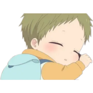 🖤 Anime, Bayi, Kartun, Lucu, Tidur, Ransel whatsapp sticker