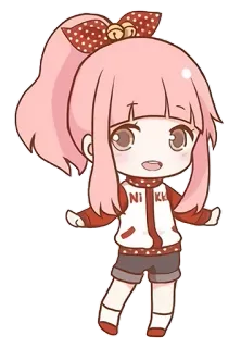 😃 NI KE carino, kawaii, cartone animato, ragazza anime, chibi telegram sticker