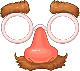 🥸 óculos, nariz, bigode, engraçado, disfarce, fantasia telegram sticker