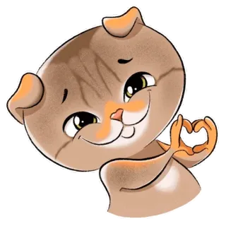 ❤️ chat, autocollant, mignon, animal, dessin animé, coeur whatsapp sticker