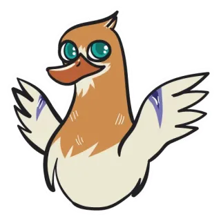 😝 pato, dibujo animado, pegatina, animal, pájaro, lindo whatsapp sticker
