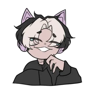 😹 orejas de gato, anime, dibujos animados, personaje, lindo, dibujo whatsapp sticker