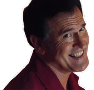 😁 Ash Williams Evil Dead ash williams, evil dead, horror, bruce campbell, movie, television telegram sticker