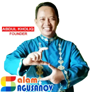 🙏 ABDUL KHOLIQ FOUNDER 
Salam Agusanov man, portrait, founder, Abdul Kholiq, Salam Agusanov whatsapp sticker