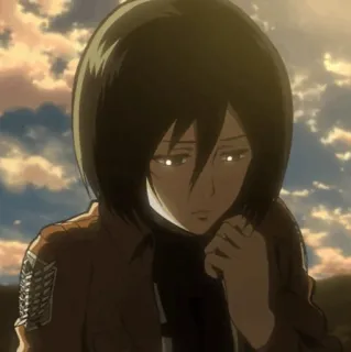 ❤️ Mikasa Ackerman Attack on Titan อนิเมะ, ผ่าพิภพไททัน, มิคาสะ, มิคาสะ แอคเคอร์แมน whatsapp sticker