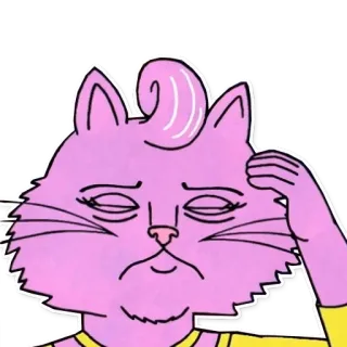 🤕 Princess Carolyn BoJack Horseman мультфильм, кошка, персонаж, розовый, BoJack Horseman, Принцесса Кэролин, телешоу telegram sticker