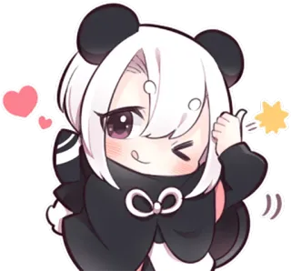 😜 Panda, Mono, Anime, Sticker, Kawaii, Personaje telegram sticker