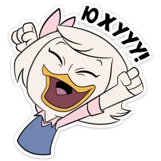 ☺️ Ю ХУУУ! bebek, kartun, ceria, bahagia, perayaan whatsapp sticker