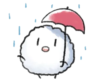 💭 雪玉, 傘, 可愛い, かわいい, 冬, 雪, 漫画 telegram sticker