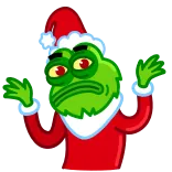 🤷‍♂️ Kerstmis, Kerstman, Grinch, groen, feestelijk, vakantie, Meme whatsapp sticker