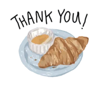 ❤️ Thank you Круассан, Спасибо, Еда, Десерт, Выпечка, Благодарность telegram sticker