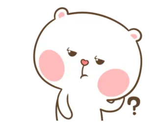 😒 ? pregunta, oso, lindo, animal, dibujos animados, pensando, duda telegram sticker