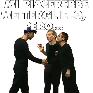 🌭 MI PIACEREBBE METTERGLIELO, PERO... italien, texte, personnes, poignée de main whatsapp sticker