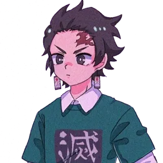 ☹️ Tanjiro Kamado Demon Slayer 滅 Anime, Thanh gươm diệt quỷ, Tanjiro Kamado, Tiếng Nhật, Nhân vật hoạt hình telegram sticker