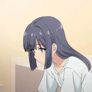 😟 Mai Sakurajima Rascal Does Not Dream of Bunny Girl Senpai Anime, Triste, Fille, Bunny Girl Senpai telegram sticker