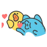😘 귀여운, 사랑, 만화, 동물, 하트, 애정 telegram sticker