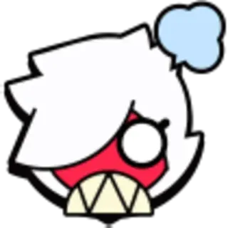 😡 arrabbiato, emoji, cartone animato, personaggio, bianco, rosso, denti whatsapp sticker