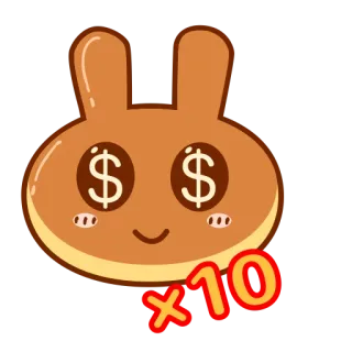 ✌️ x10 lapin, lapin, dollar, argent, dessin animé, mignon telegram sticker